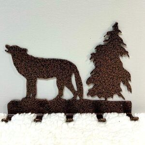 N. MI Metal Art "Wolf" Key Hanger Copper Vein Key Hanger